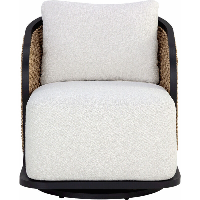 Bora Louis Cream Outdoor Swivel Lounge Chair, Swivel